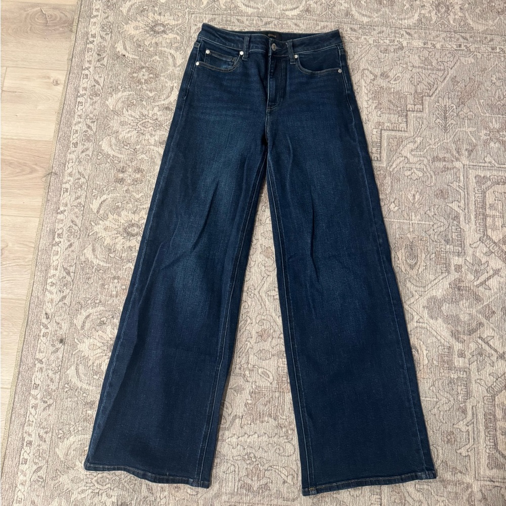 Quince Bella Stretch Relaxed Straight Jeans in Stormy Blue